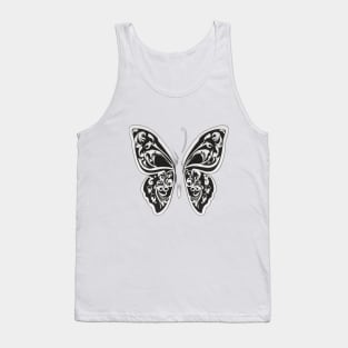 Butterfly Black Shadow Silhouette Anime Style Collection No. 311 Tank Top